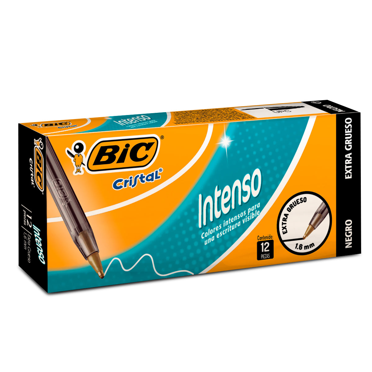 Bolígrafos BIC Cristal Intenso - Punta Gruesa / 12 Pzas.