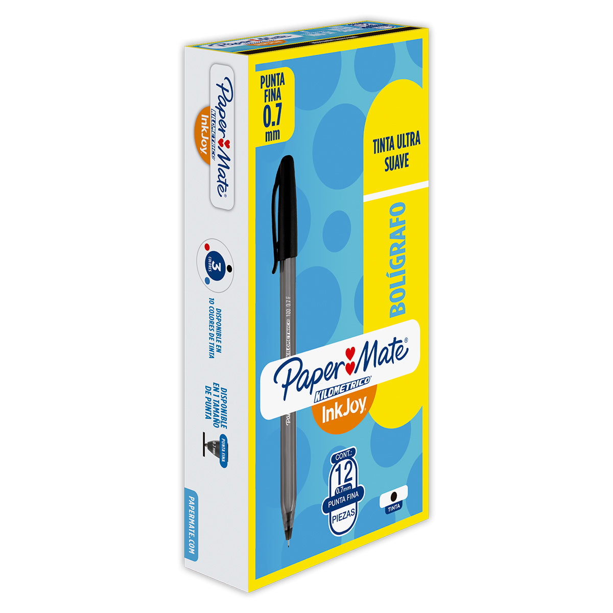 Bolígrafos Paper Mate - Punta Fina - Tinta Ultra Suave / 12 Pzas.