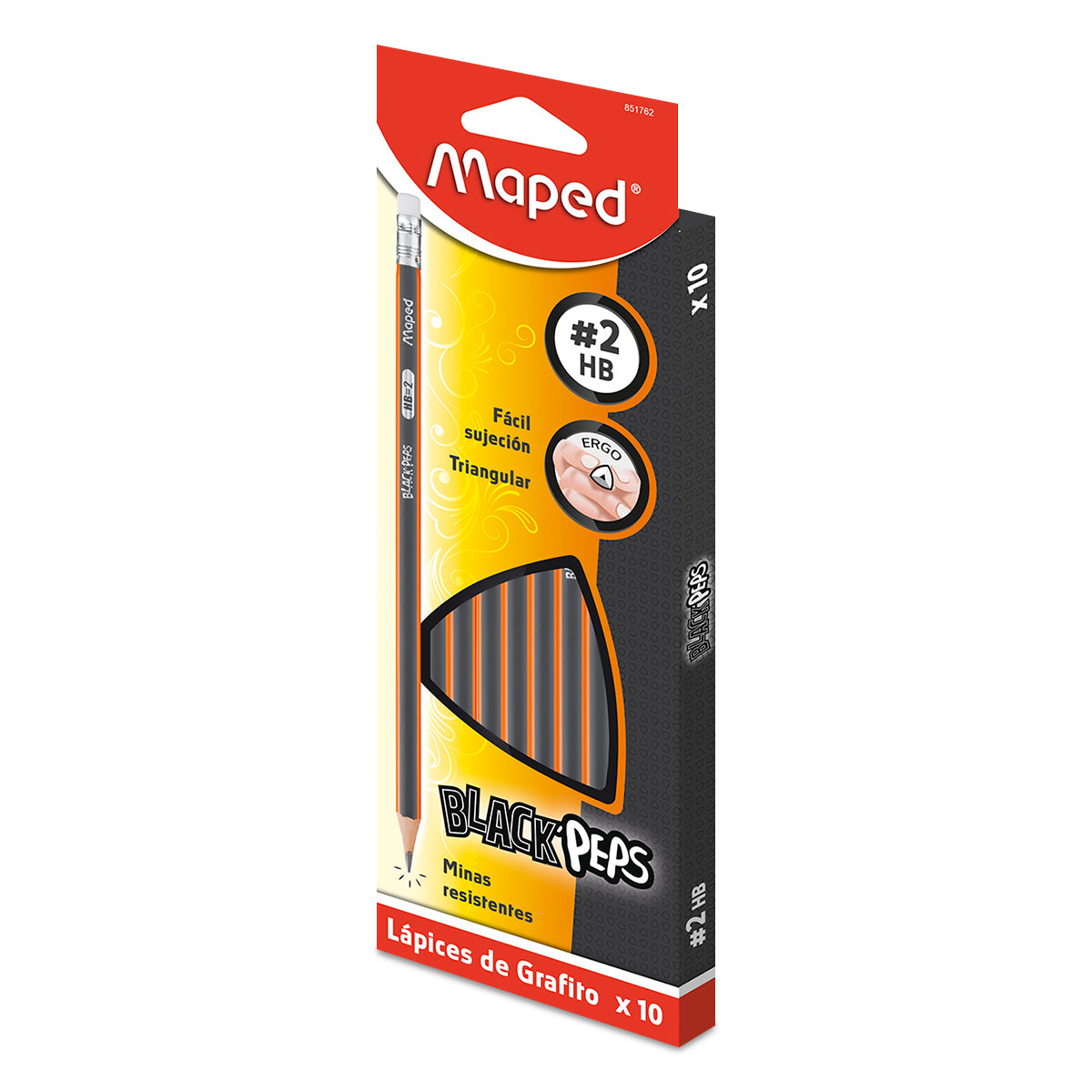 Maped Lápiz de Grafito Triangulares - No. 2.0 / 10, 72 Pzas.