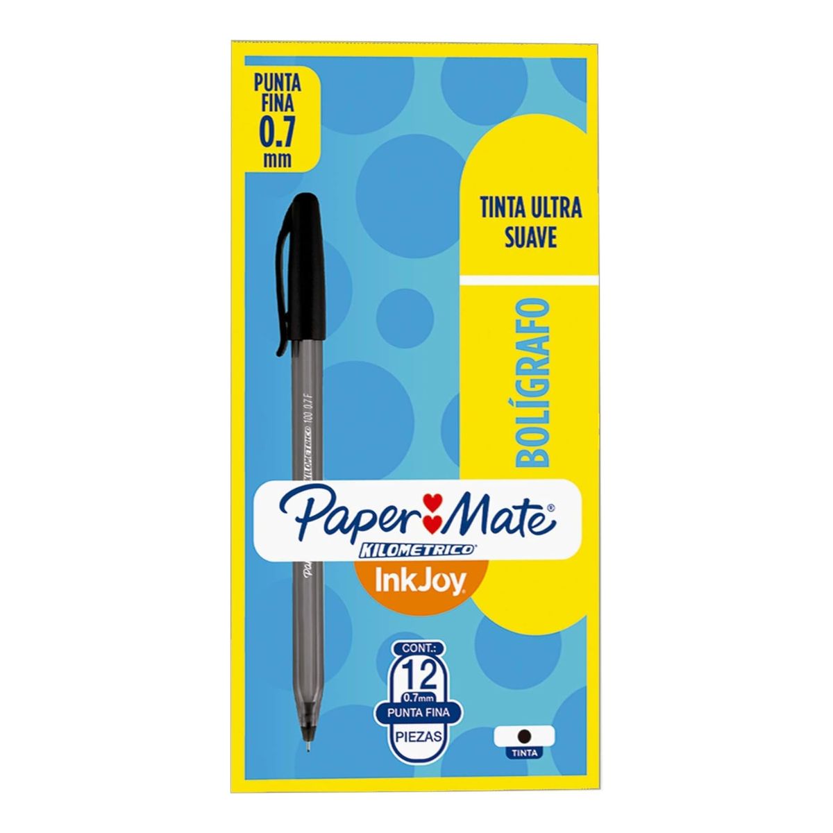 Bolígrafos Paper Mate - Punta Fina - Tinta Ultra Suave / 12 Pzas.