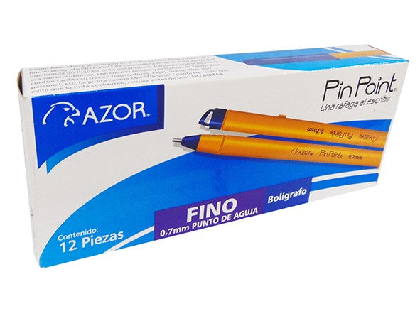 Bolígrafos Pin Point de Punta Fina - AZOR / 12 Pzas.