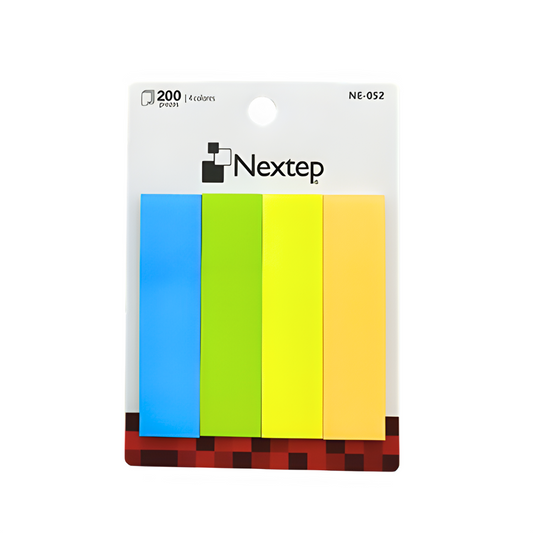 Banderitas Nextep Neon 4 Colores 200 Piezas - Caja con 10 Estuches